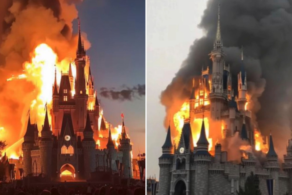 Disney-Castle-Fire
